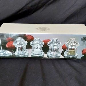 CRYSTAL SET OF 4 SALT & PEPPER SHAKERS~ BY SHANNON.